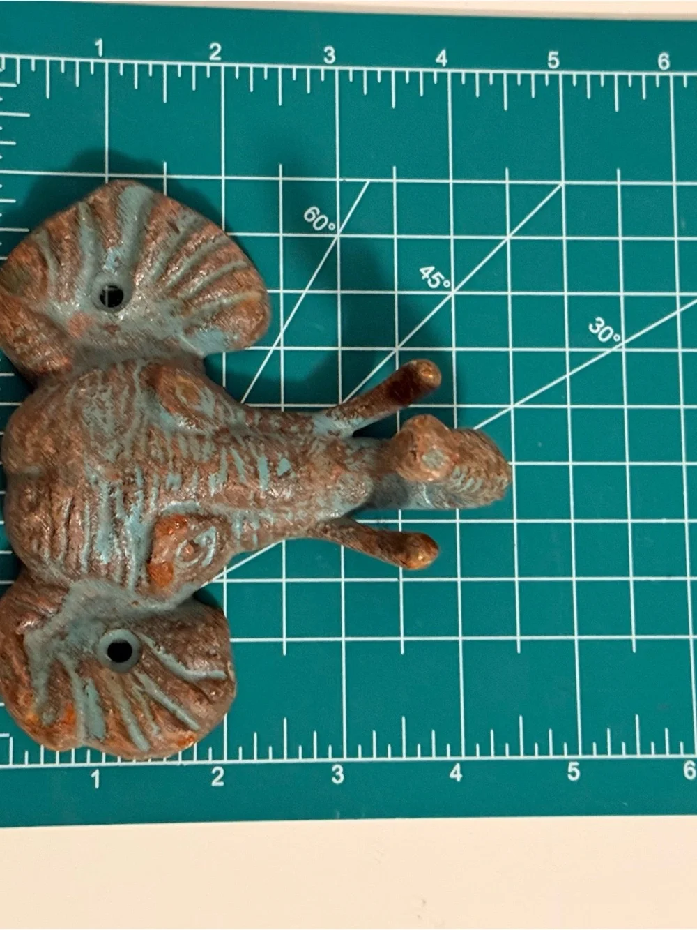 Turquoise Patina Elephant Cast Iron Wall Hook - Decorative Home Wall Decor